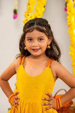 Surabhi Golden Yellow Mangalagiri Dress