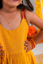 Surabhi Golden Yellow Mangalagiri Dress