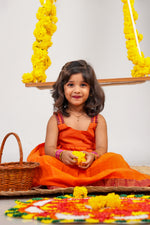 Kanaka Sunset Orange Mangalagiri Dress