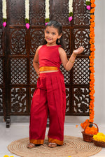 Manjari Crimson Mangalagiri Co-ord Set