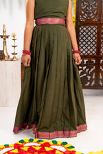 Haritha Olive Mangalagiri Pavada Set