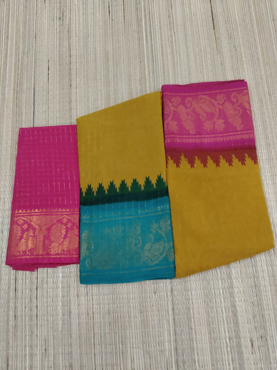 Madurai Sungidi Ganga Jamuna Border Sarees