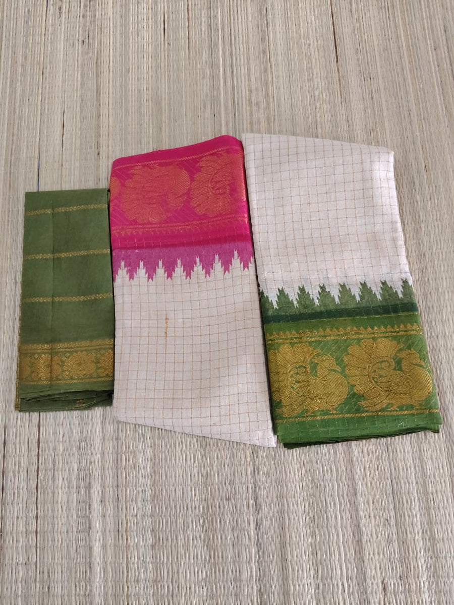 Madurai Sungidi Ganga Jamuna Border Sarees