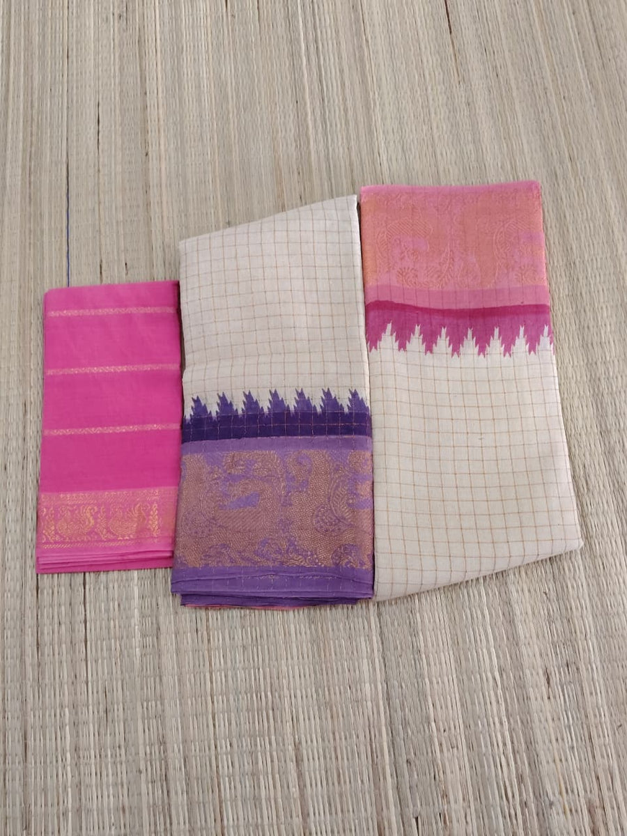 Madurai Sungidi Ganga Jamuna Border Sarees