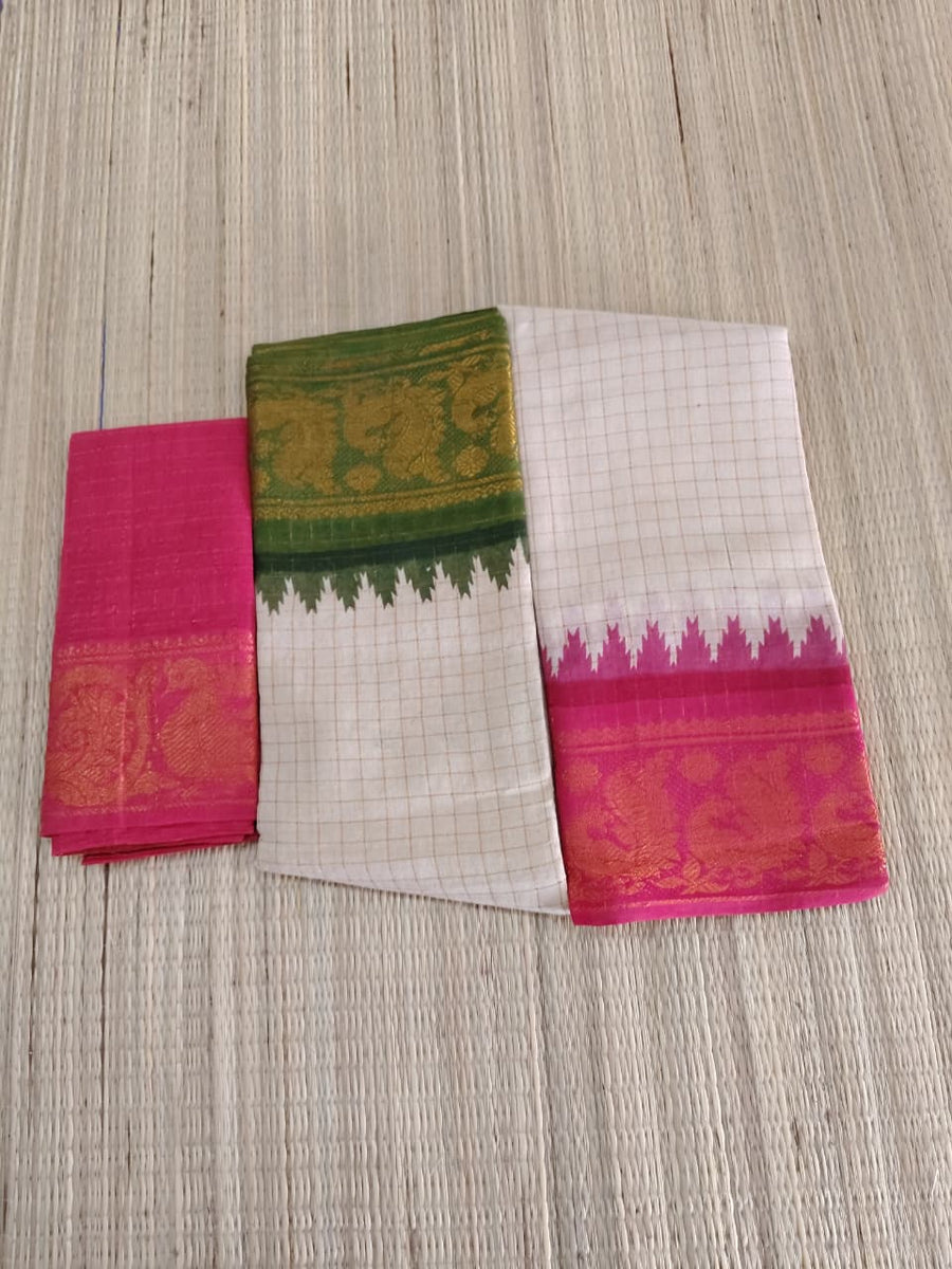 Madurai Sungidi Ganga Jamuna Border Sarees