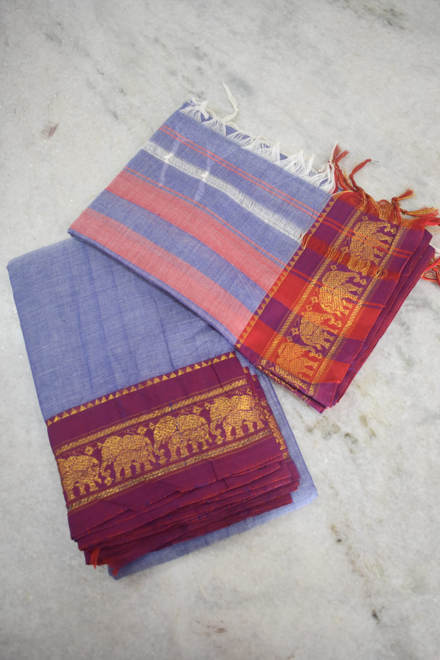 Narayanpet Jari Elephant Cotton Suit Set image 0