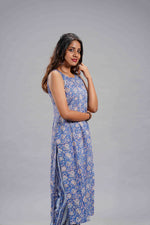 Azure Vine Sanganeri Sleeveless Kurta Set image 3