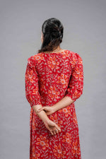 Crimson Bloom Sanganeri Dress image 4