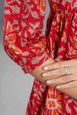 Crimson Bloom Sanganeri Dress image 2