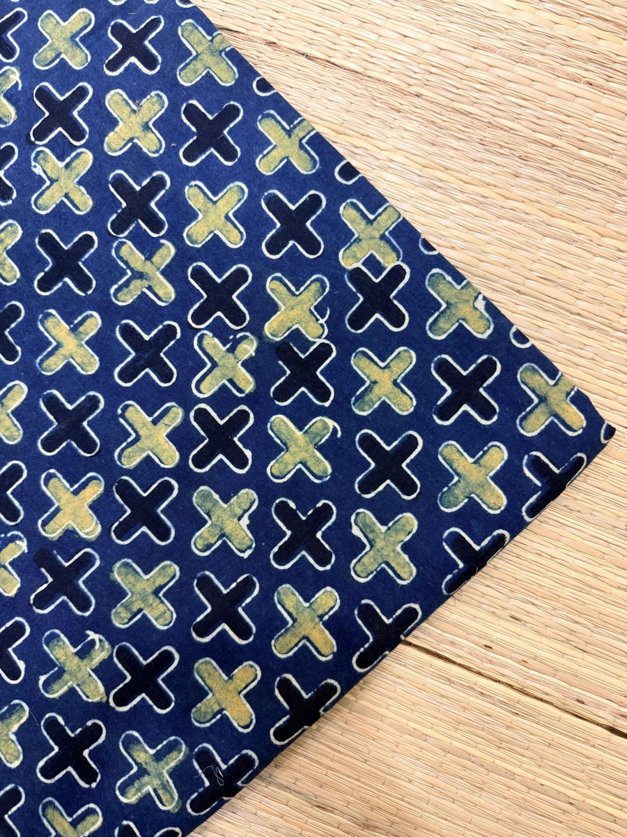 Ajrakh Blockprint Natural Running Fabrics image 0