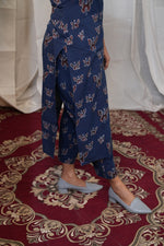 Ajrakh Blue Butterfly Co-Ord Set image 4