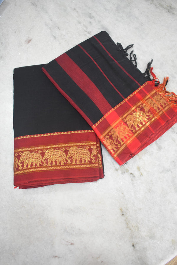Narayanpet Jari Elephant Cotton Suit Set image 0