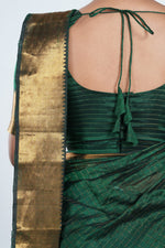 Deep Emerald Green Mangalgiri Silk Saree image 5