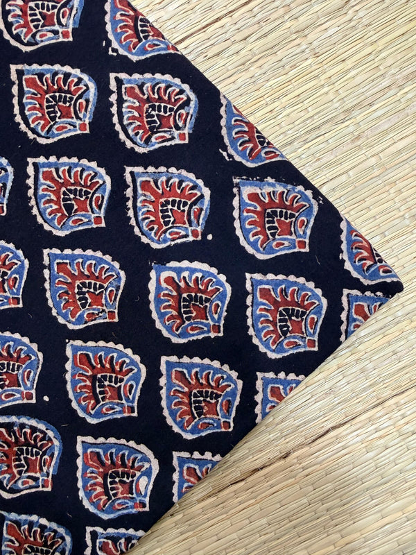 Ajrakh Blockprint Natural Running Fabrics image 0