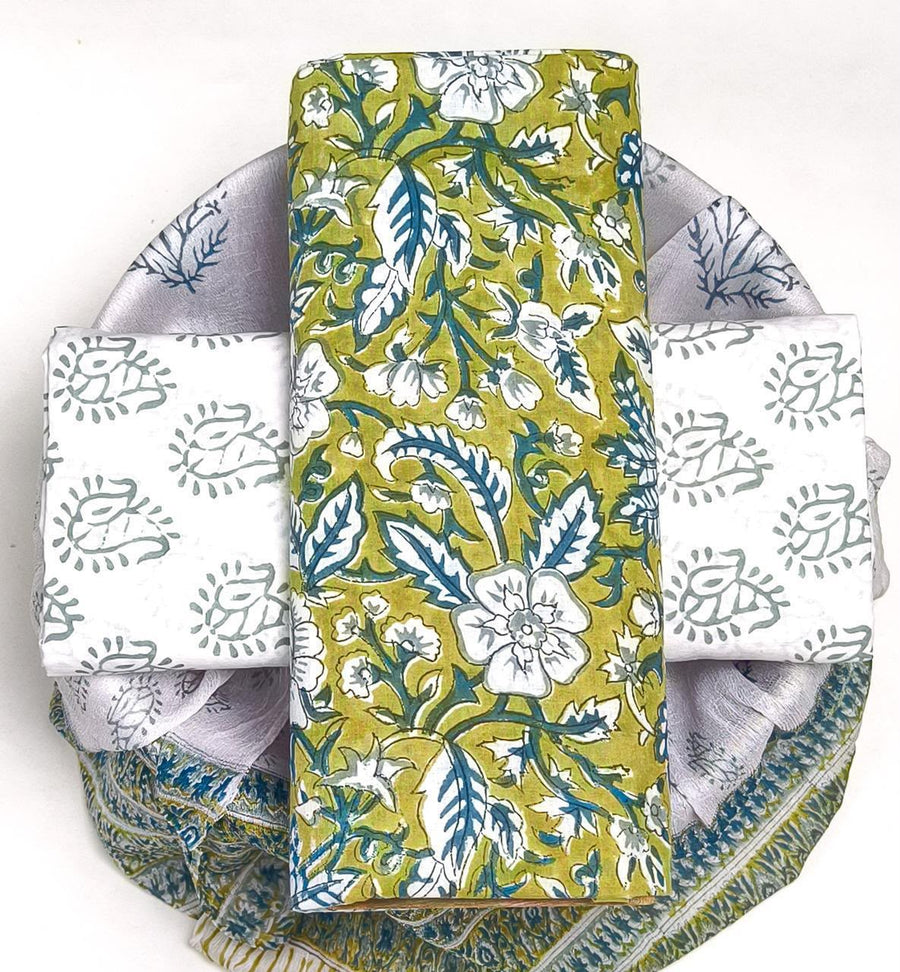 Mul Cotton Suit Sets With Shiffon Dupatta image 0