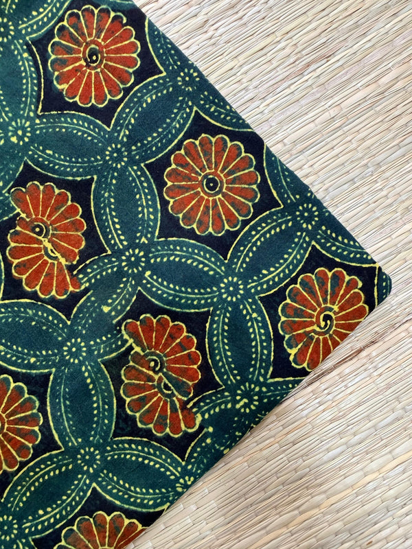 Ajrakh Blockprint Natural Running Fabrics image 0