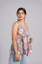 Teal Floral Muse Top image 3
