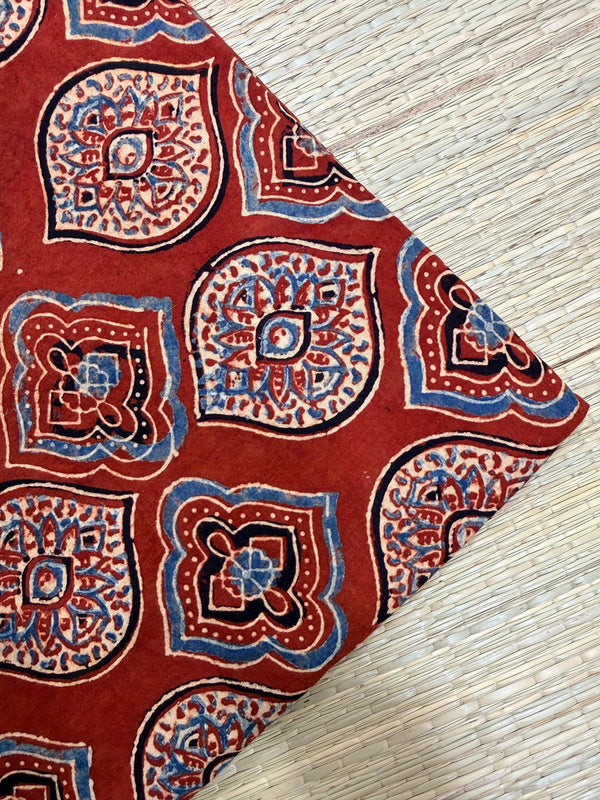 Ajrakh Blockprint Natural Running Fabrics image 0