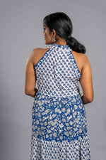 Indigo Blossom Tiered Sanganeri Dress image 3