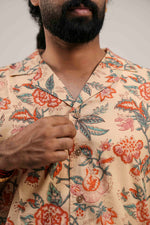 Peach Sanganeri Heritage Shirt image 1