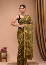Handblock Chanderi Silk Cotton Sarees image 0