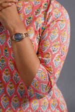 Peach Sanganeri Classic Kurta Set image 3