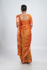 Golden Orange Mangalgiri Silk Saree image 6