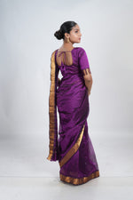 Rich Royal Purple Mangalgiri Silk Saree image 4