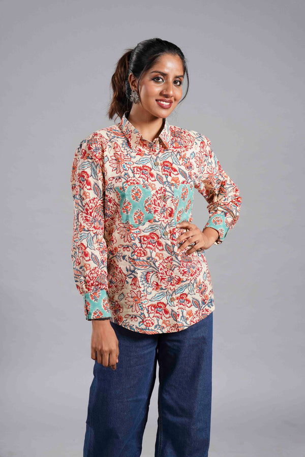 Ivory Sanganeri Garden Shirt image 0