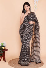 Handblock Chanderi Silk Cotton Sarees image 0