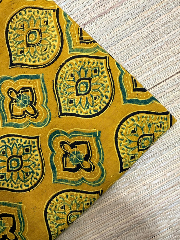 Ajrakh Blockprint Natural Running Fabrics image 0