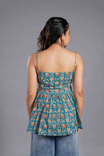 Teal Sanganeri Breeze Top image 3