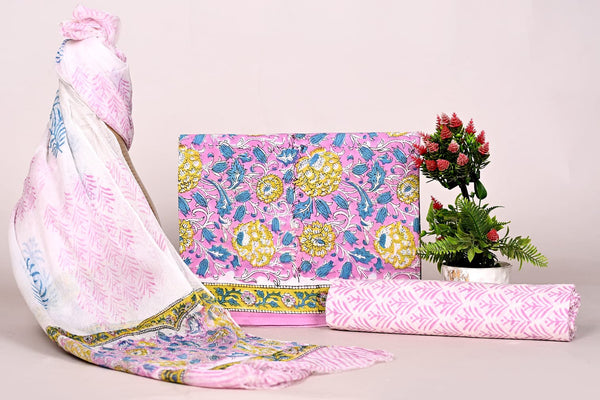 Mul Cotton Suit Sets With Shiffon Dupatta image 0