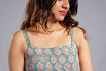 Mint Blossom Sanganeri Midi Dress image 1