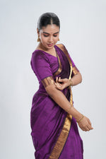 Rich Royal Purple Mangalgiri Silk Saree image 2