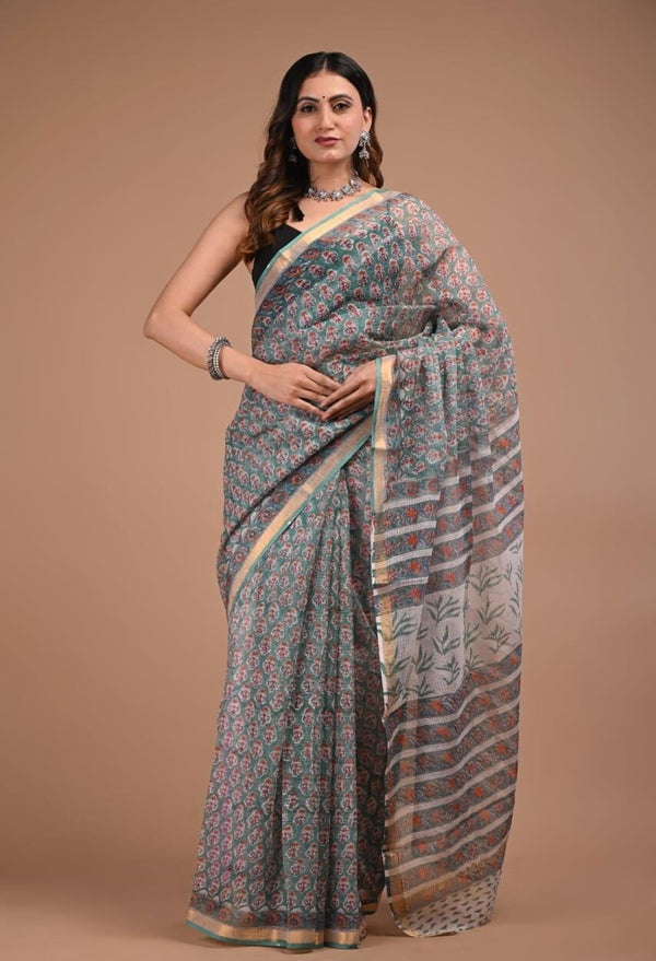 Handblock Kota saree image 0
