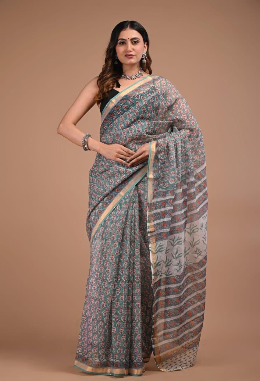 Handblock Kota saree image 0