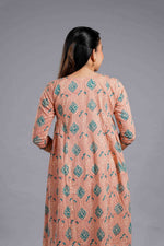 Terracotta Sanganeri Angrakha Kurta Set image 4