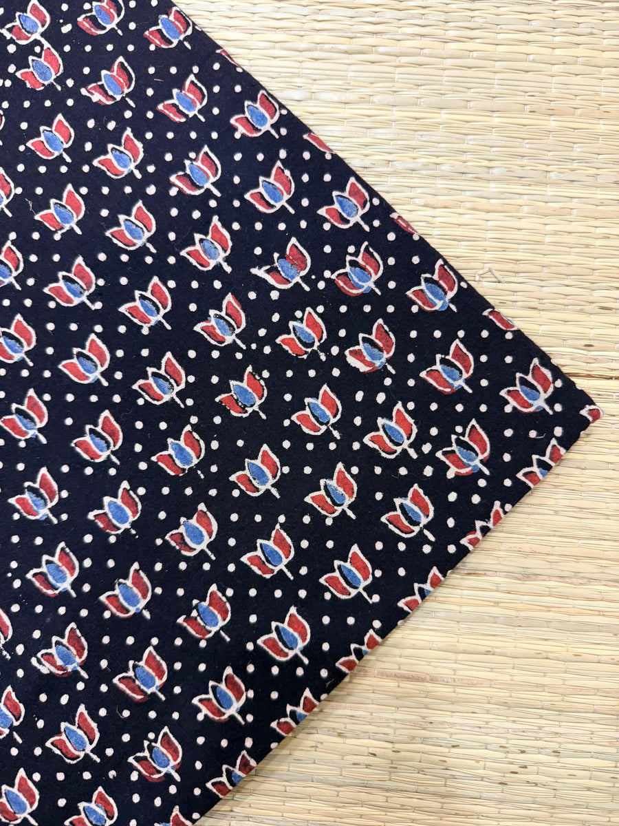 Ajrakh Blockprint Natural Running Fabrics image 0