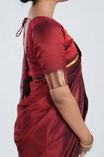 Maroon Red Mangalgiri Silk Saree image 2