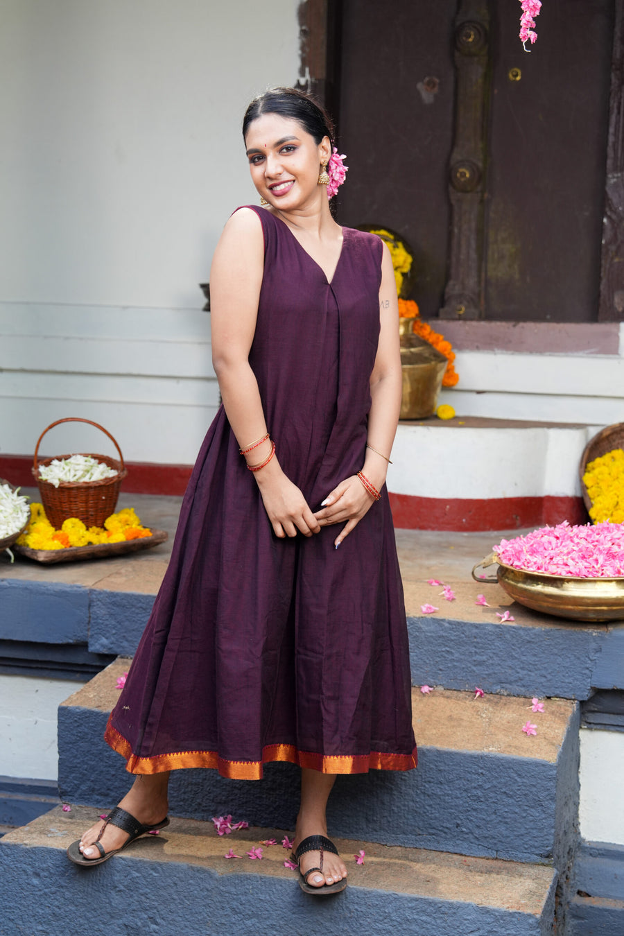 Anvika – Narayanpet Cotton A-Line Dress image 0