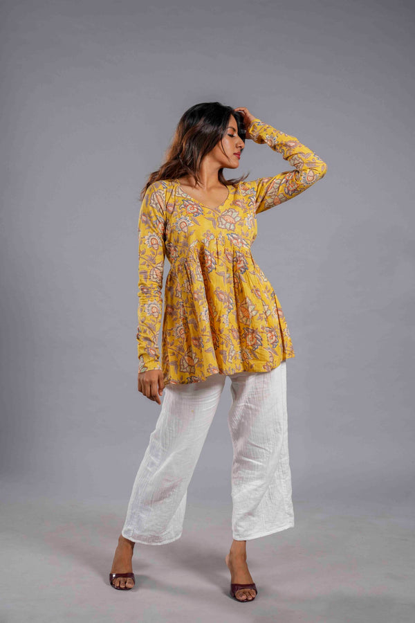 Mustard Floral Charm Top image 0
