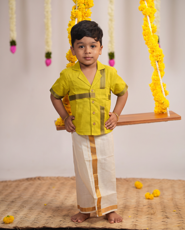Adithya Mustard Mangalagiri Shirt