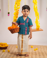 Aarush Teal Mangalagiri Shirt