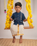Neelayan Midnight Blue Mangalagiri Shirt