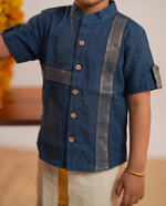 Neelayan Midnight Blue Mangalagiri Shirt