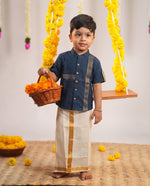 Neelayan Midnight Blue Mangalagiri Shirt