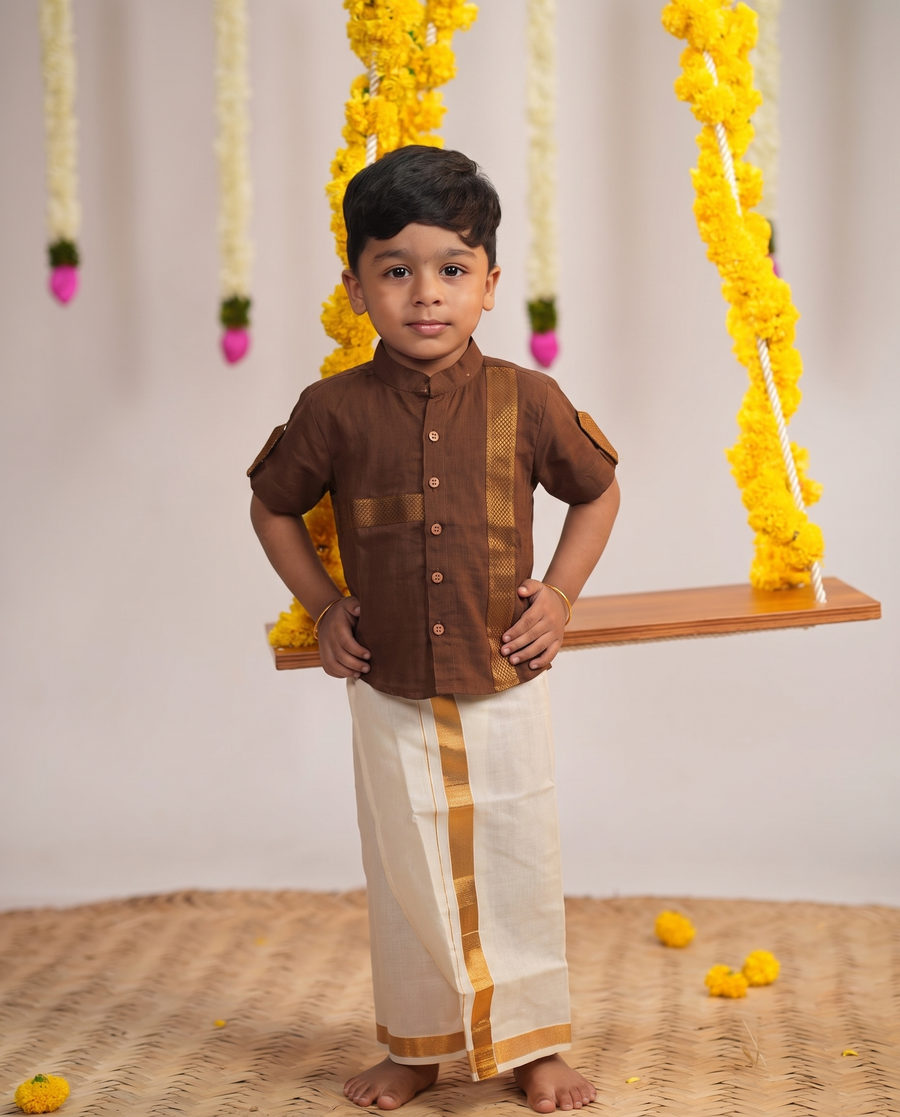 Arjun Coffee Brown Mangalagiri Shirt